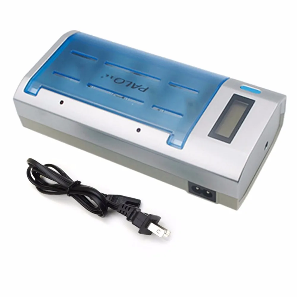 Palo 4 Slots Smart Fast Charger Battery Charger For AA/AAA/NI-MH/NI-CD/Li-ion/D/9V Rechargeable Battery LCD Display