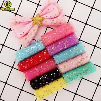 

6cm 5Yards Star Tulle Confetti Sequin Ribbon Tape Soft Mesh Tulle Roll Baking Cake Topper DIY Crafts Sewing Accessories Supplies
