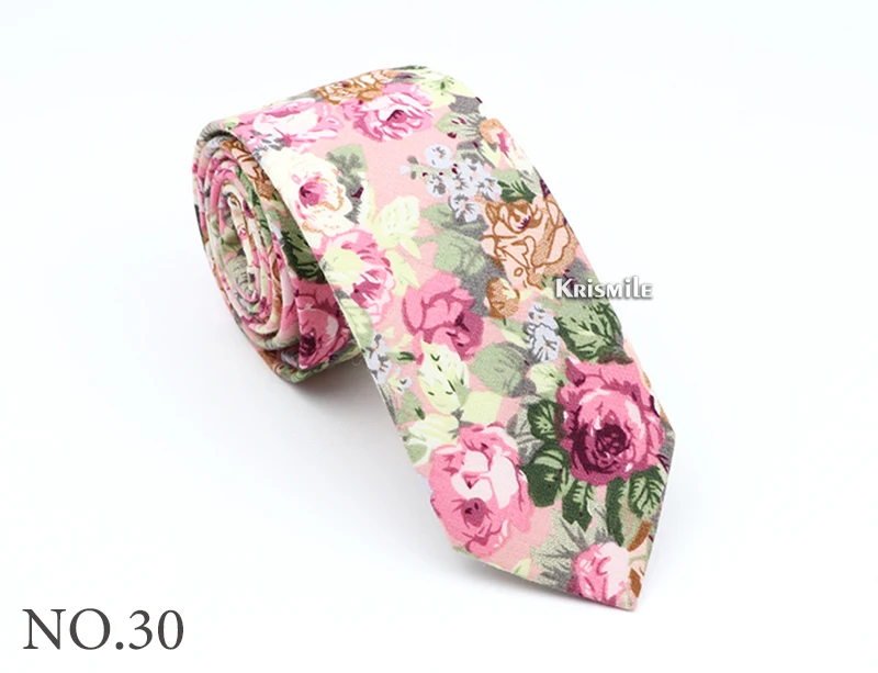 Neue 100% Baumwolle Floral Herren Krawatte Schöne Blume Schmale Dünne 6CM Krawatte Für Hochzeit Party Casual Herren Anzüge druck Hals Krawatten – Detail 33