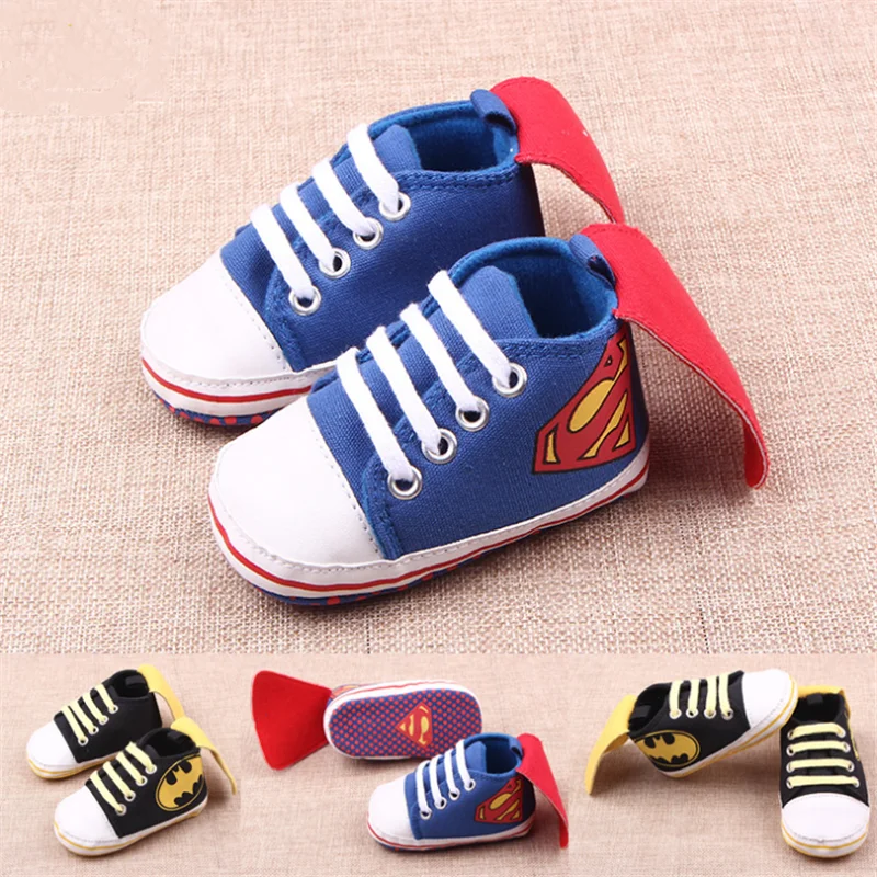 

Baby Canvas Toddler Shoes Superman Batman First-Walkers Anti-Slip Infant Kids Thin Belt Soft-Sole baby shoes