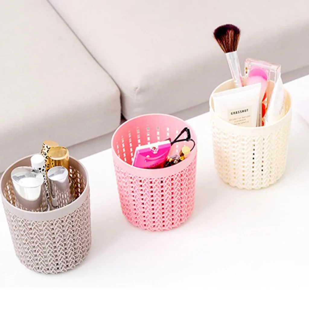 Multifunctional Creative Brush Holder Rubbish Storage Desktop Ornament Crafts Storage Basket Makeup Organizer Storage Box#BL5