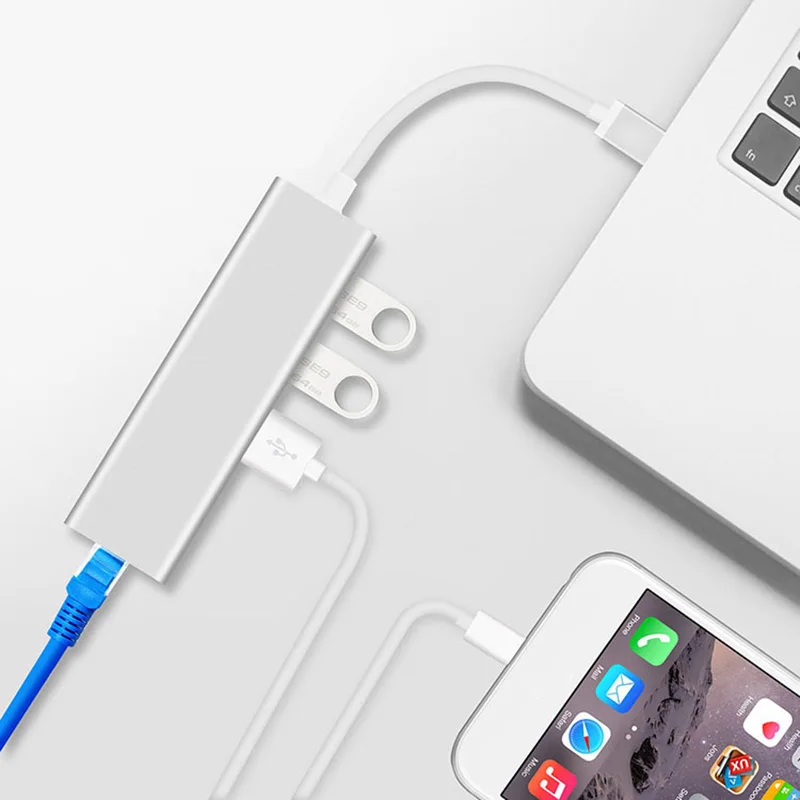 USB2.0/3 0 для RJ45 Ethernet адаптер 4 порта конвертер Macbook ASUS Ноутбука OD889| |