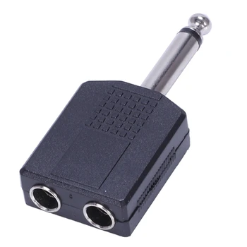 

Black 6.35 1/4" Male to Dual Female Mono Y Cord PA o Cable Adapter