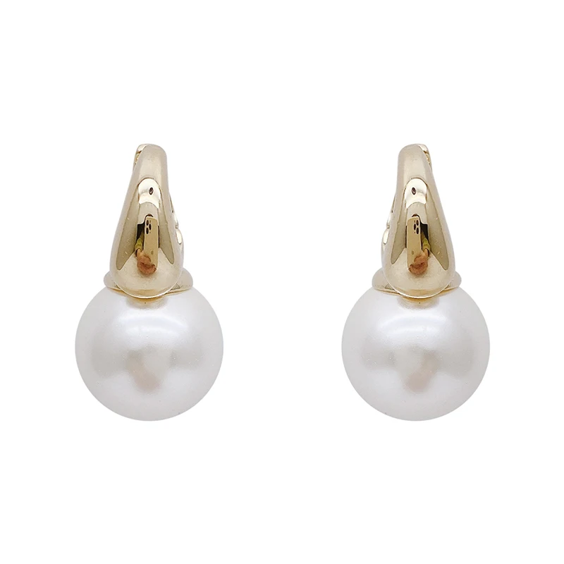 New Simple Celebrity Style Gold Pearl Drop Earrings For Woman 2021 Korean Fashion Jewelry Wedding Girl’s Sweet Accessories