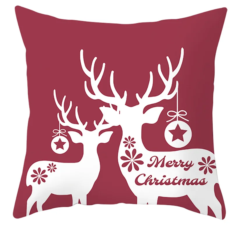 Christmas Elk Pillowcase Cushion Cover Merry Christmas Decor for Home Santa Claus Christmas Ornament Xmas Gift Happy New Year 3