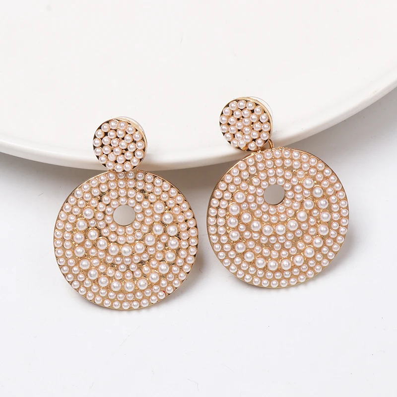 

JUJIA New wholesale hot sale statement simulated pearl earrings dangle Earrings for party fashion earring for women