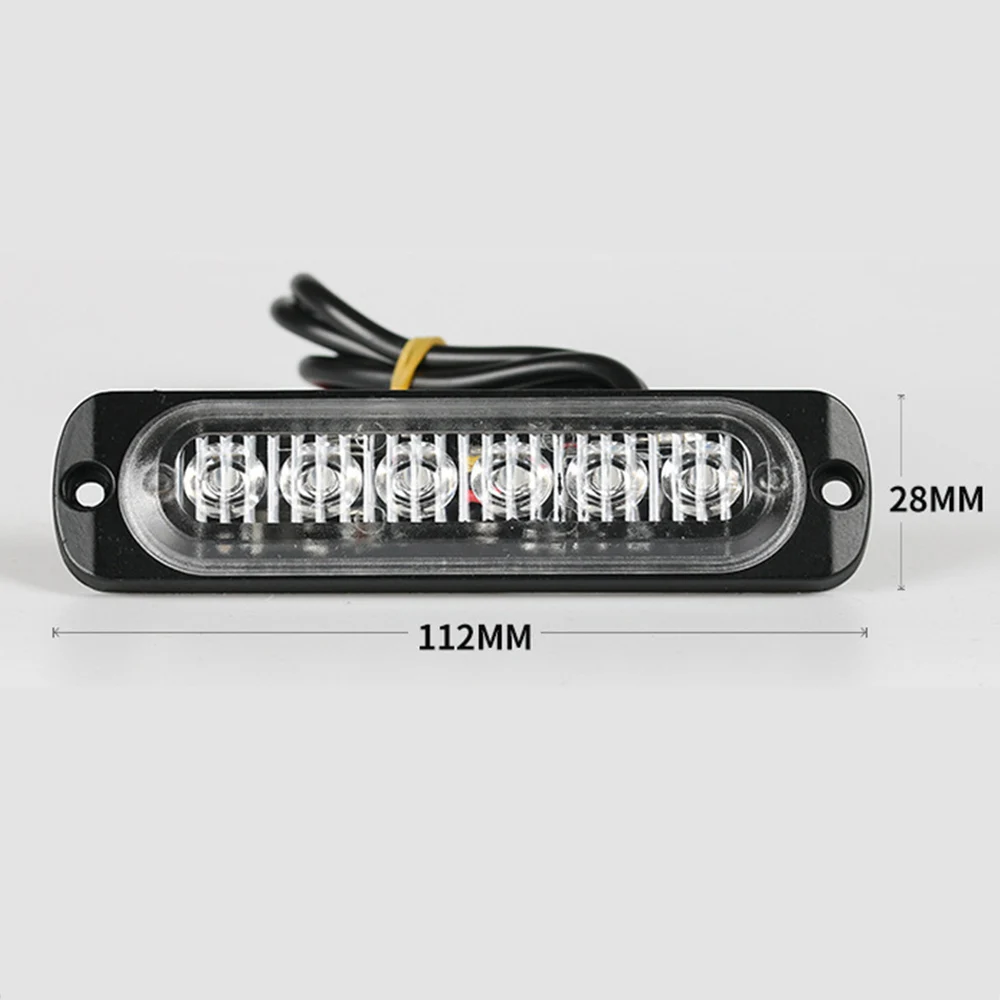 18W 6 LED Car Emergency Warning Light Construction Surface Mount Beacon Flash Caution Strobe Light Bar Signal Lamp 9-26V