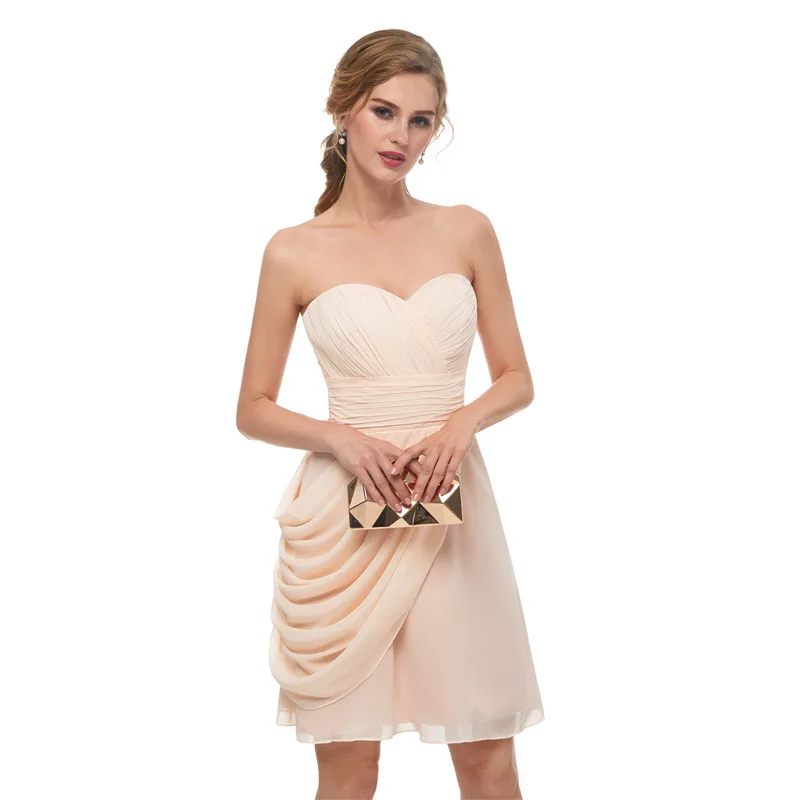 BacklakeGirls шифон Милая без рукавов Мини Многоуровневая Подружка невесты Линия Vestido