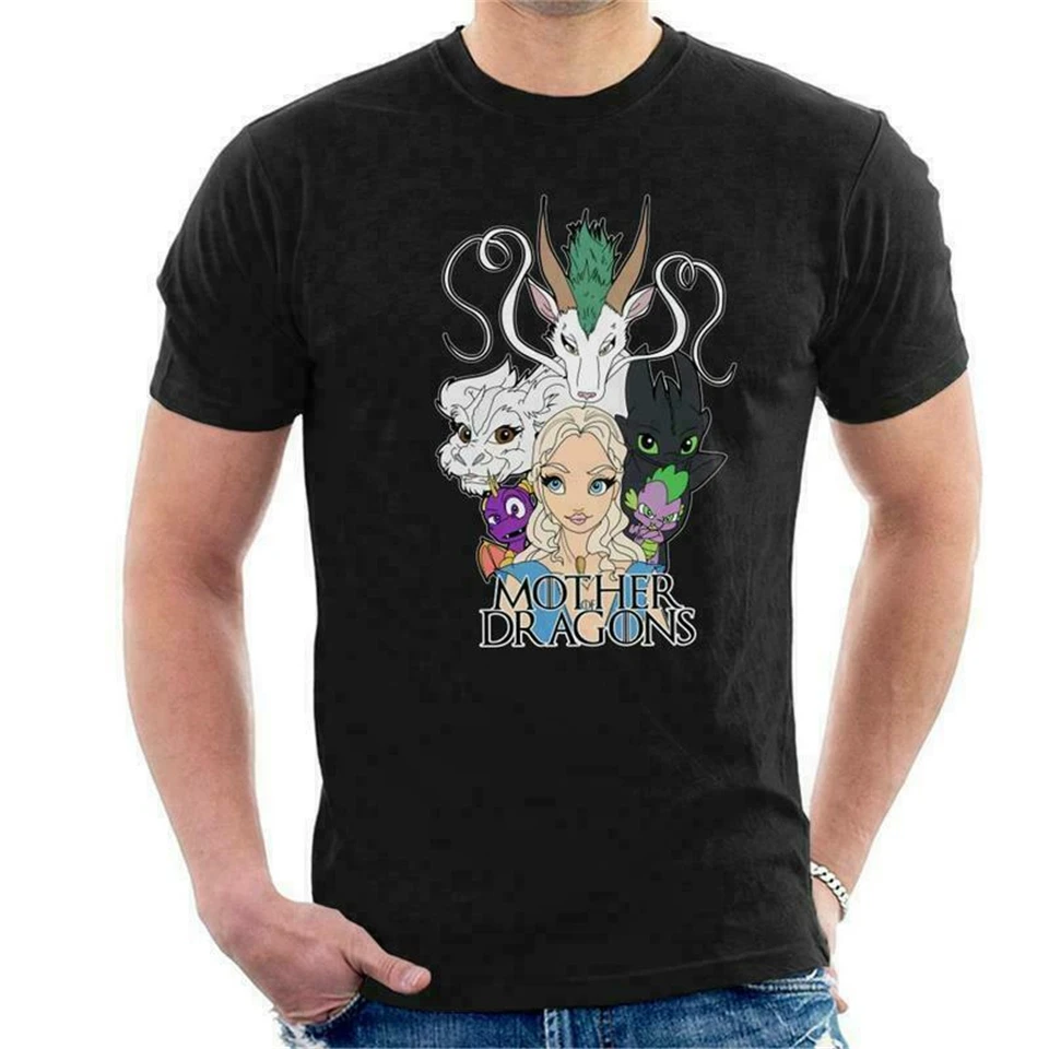 Daenerys мама всех драконов Беззубик Falkor Neverending Story Черная футболка Топы m xl 2xl 3xl |