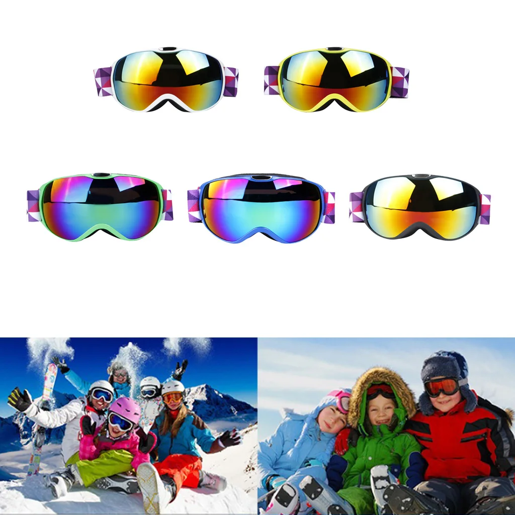 

Winter Snow Sports Snowboard Glasses Goggles with Anti-Fog UV Protection Double Lens for Kids Unisex Snowmobile Skiing Skating