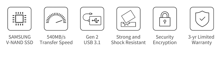 Samsung T5 портативный SSD 250 ГБ 500 1 ТБ 2 ТБ USB3.1 Внешние накопители USB 3,1 Gen2 Совместимость с ПК