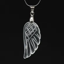 Модный-бусины покрытый серебром натуральный прозрачный кварц крыло Ангела подвеска классические ювелирные изделия