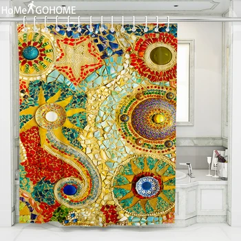 

Bohemian Mandala Decorative Shower Curtain 3D Bath Curtain Waterproof Mildewproof Bathroom Curtains Colorful douchegordijn 8Size