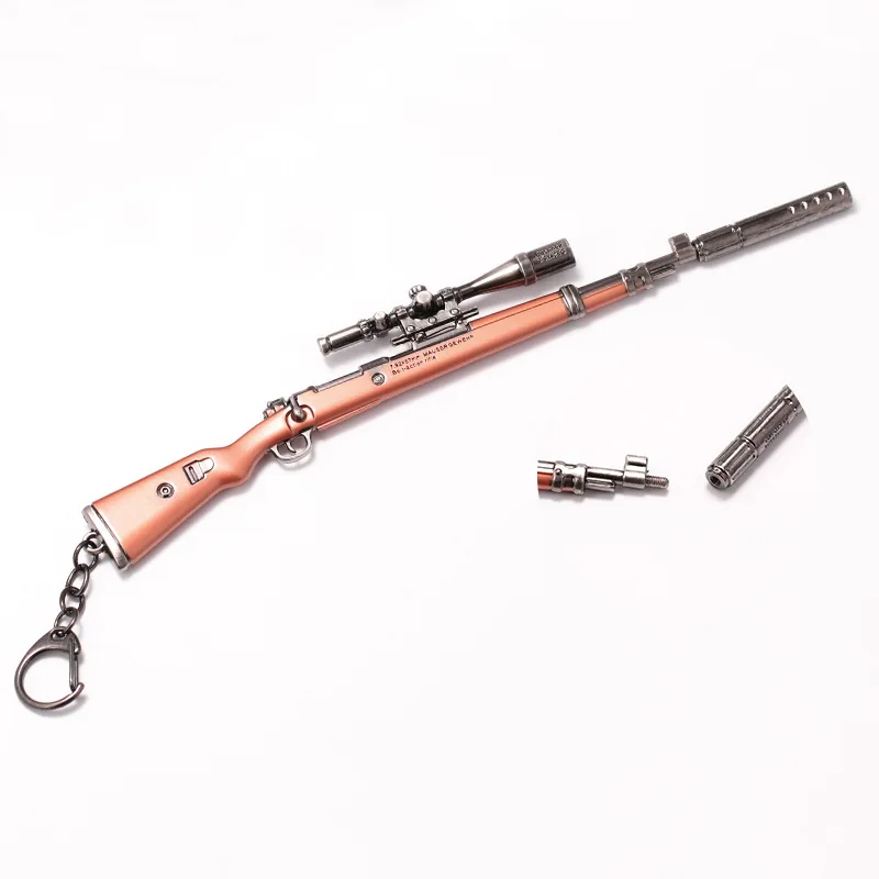 Новая игра PUBG CS GO брелоки в виде оружия брелок M16 AK47 металлический кулон снайперский брелок для ключей на цепочке ювелирный сувенир 21 см - Цвет: Тёмно-синий