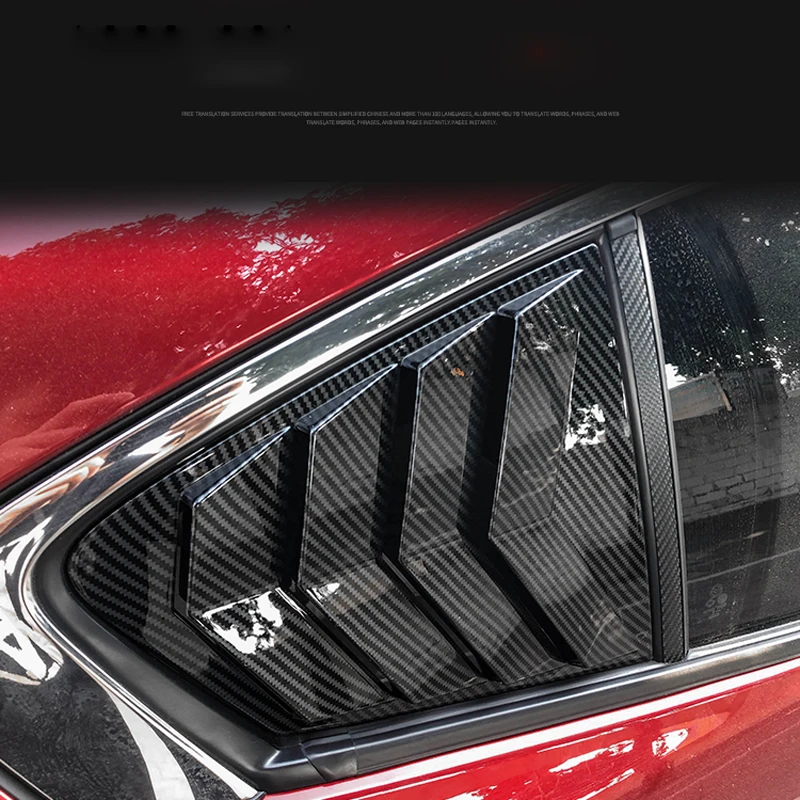 Car Styling Exterior Black Rear Window Triangle Louvers Vent Frame Cover Trim 2pcs For Mazda3 Axela BP