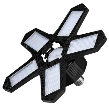 

E27 Warehouse Workshop 360 Degrees LED Garage Light Foldable Deformable Panel Home Daylight Super Brightness Ceiling Cold White