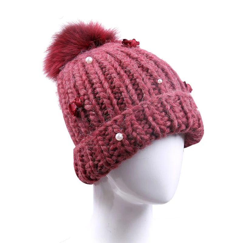 Sedancasesa Skullies& Beanies для женщин теплые однотонные женские зимние вязаные шерстяные Gorro Feminino Inverno с помпоном