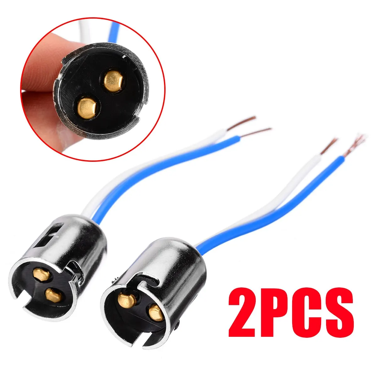 Mayitr 2Pcs Bay15d 1157 Bayonet Socket Connector Car Tail Brake Bulb Extension Wire Harness Socket Support 1158 1493 2057 3497