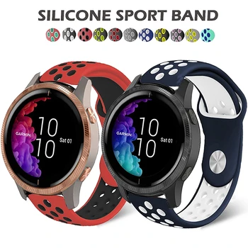 

20mm Silicone Watchband Strap for Garmin Venu /GarminMove 3 Luxe Style/Vivoactive 3 Band Smart Bracelet Replacement Wristband