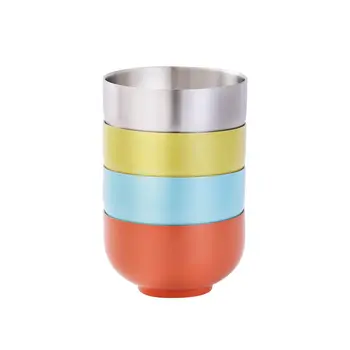 

Stainless Steel Bowl Thickened Double-layer Home Children Anti-scald Anti-fall Insulation Student Instant Noodles Adult Color
