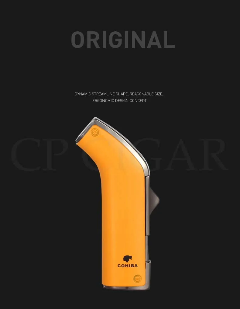 COHIBA металлический резак для Сигар Зажигалка Набор 2 струйный фонарь пламя ветрозащитные газовые зажигалки карманный портативный резак для сигар острое лезвие