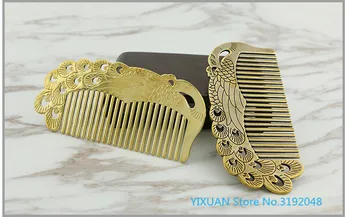 

Escultura de cobre puro Pavo Real peine de cobre regalo del Día de San Valentín