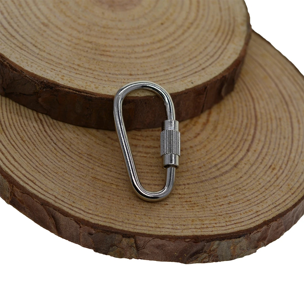 20 Mini Steel Quick Open Screw Lock Key Chain Hook Carabiner Safety Clasp