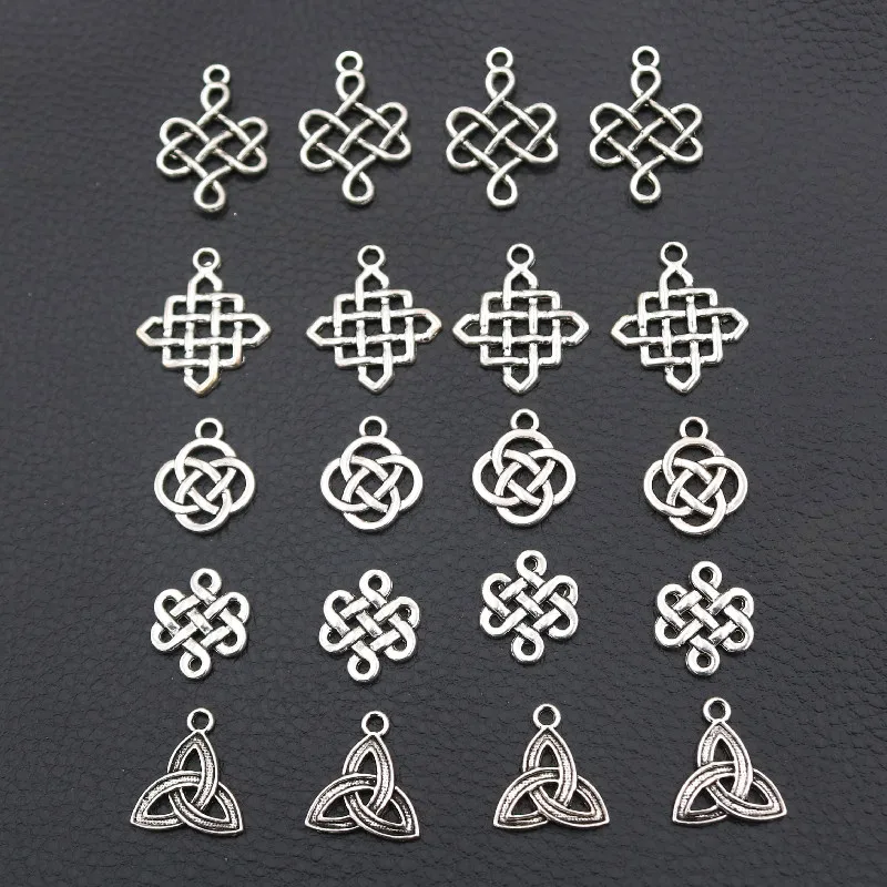 Vintage Rope Knot Pendant Chinese Charms Irish DIY Metal Jewelry Handicrafts A2127 20pcs | Украшения и аксессуары