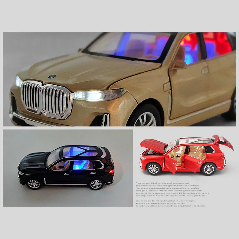 1/32 масштаб BMW X7 литье под давлением сплав тянуть назад автомобиль коллекционные игрушки подарки для коллекции