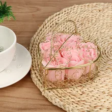 Корзина для мыла в виде Розы с ароматом сердца для ванны, лепестки для тела, мыло в виде цветка розы, свадебный подарок, лучшее украшение, чехол, праздничная коробка#40
