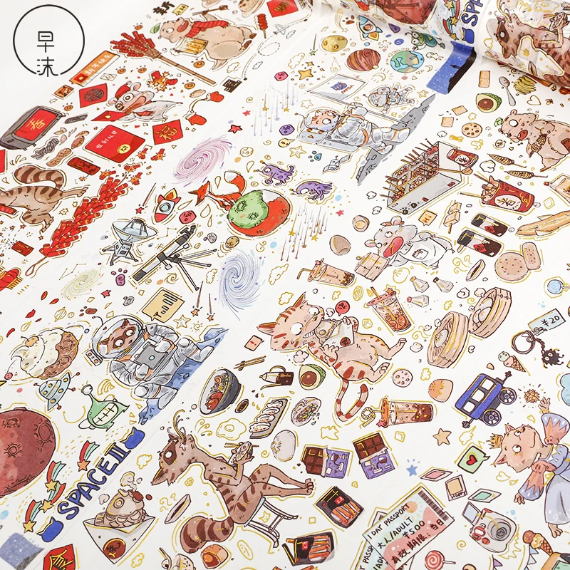 10 cm wide Crazy Animal City Series Washi Tape Decorative cute Adhesive DIY Scrapbooking Sticker Label | Канцтовары для офиса и