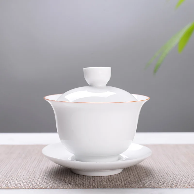 Китайский белый фарфор Крышка Чаша чай горшок фарфоровый набор путешествия чайный набор ручная Обложка с рисунком чаша бытовой чайный сервиз аксессуары