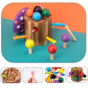 

Baby Kids 3D Puzzle Wooden Toys Catch Worm Game Color Cognitive Toy Early Childhood Educational Toys
