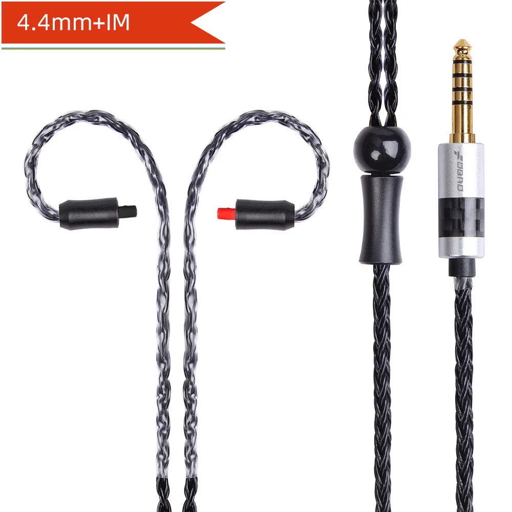 black 4.4mm IM FDBRO 16 ядер 2,5/3,5/4,4 мм с серебряным покрытием наушников обновления аудио провода наушники MMCX IE80 IM 2Pin 0,78 мм A2DC кабель SE425 SE535 - Цвет: black 4.4mm IM