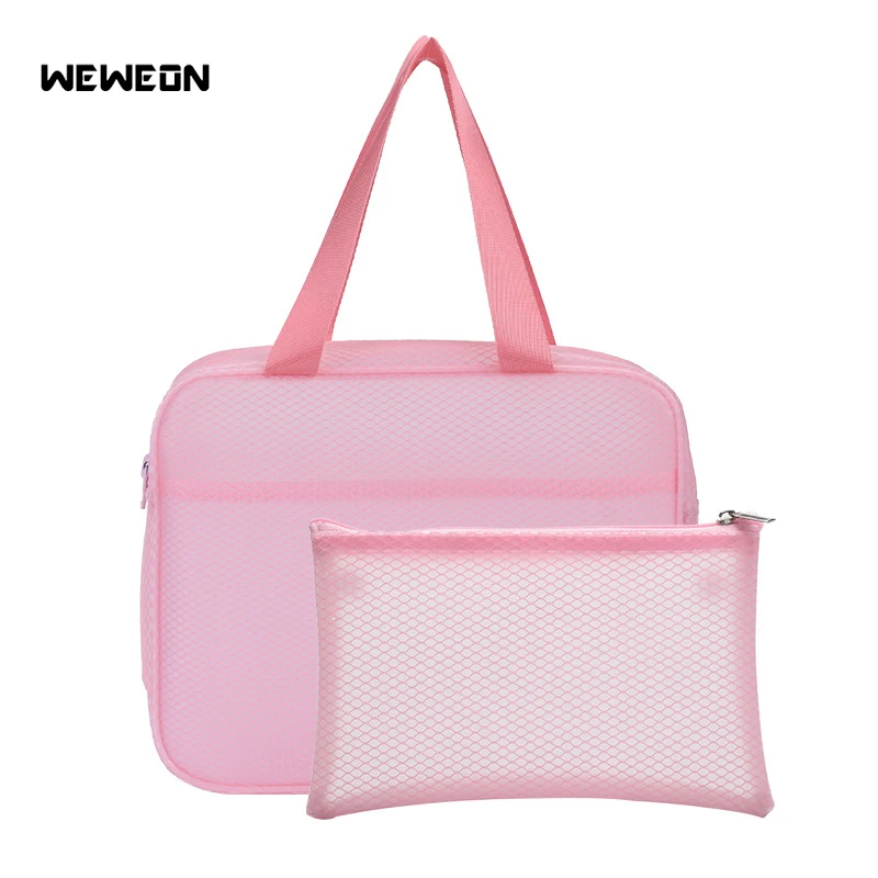 

Durable Women Waterproof Swimming Bag Transparent EVA Pool Beach Bags Mesh Cloth Beach Handbags Swimsuit Stroage Swimming Tote