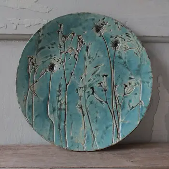 

Ceramic plate. Clay & Smyk. Decor "Herbs"