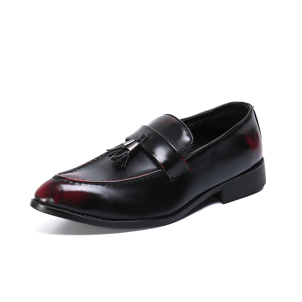 Elegant Gradient Color Formal shoes men Fashion Tassel decorate Dress Shoes Slip On Casual Office Oxford Shoes For Men zapatos
