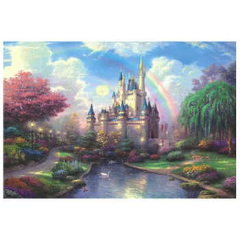 

1000Pcs Luminous Wooden Plane Puzzles Puzzles Architectural Landscape Jigsaw Puzzles For Adults Kids - Exquisite Castle Pattren