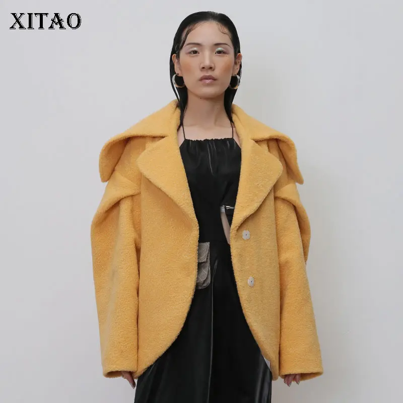 XITAO, женская модная куртка,, зимняя, с одной грудью, полный рукав, элегантная, маленькая, свежая, повседневная, миноритарное, Свободное пальто, DMY1572
