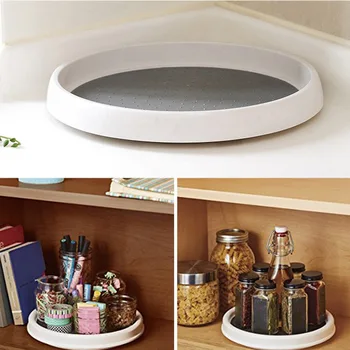 

Spot Kitchen Seasoning Bottle Storage Tray Rotary Cabinet Turntable for Kitchen Storage VJ-Drop