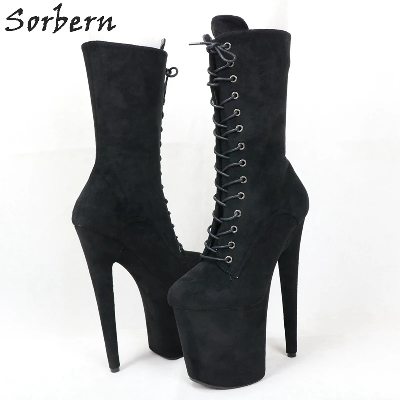 Sorbern/женские ботинки на очень высоком каблуке для стриптиза; Pd Shoe; ботильоны на заказ; высокие женские ботинки; большие размеры; на заказ; широкие ботильоны