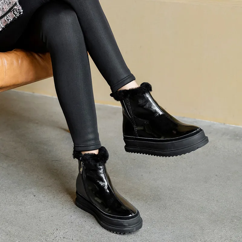 MORAZORA/ г., Новое поступление, женские ботинки из натуральной кожи Модная женская обувь на платформе с круглым носком Зимние Теплые ботильоны
