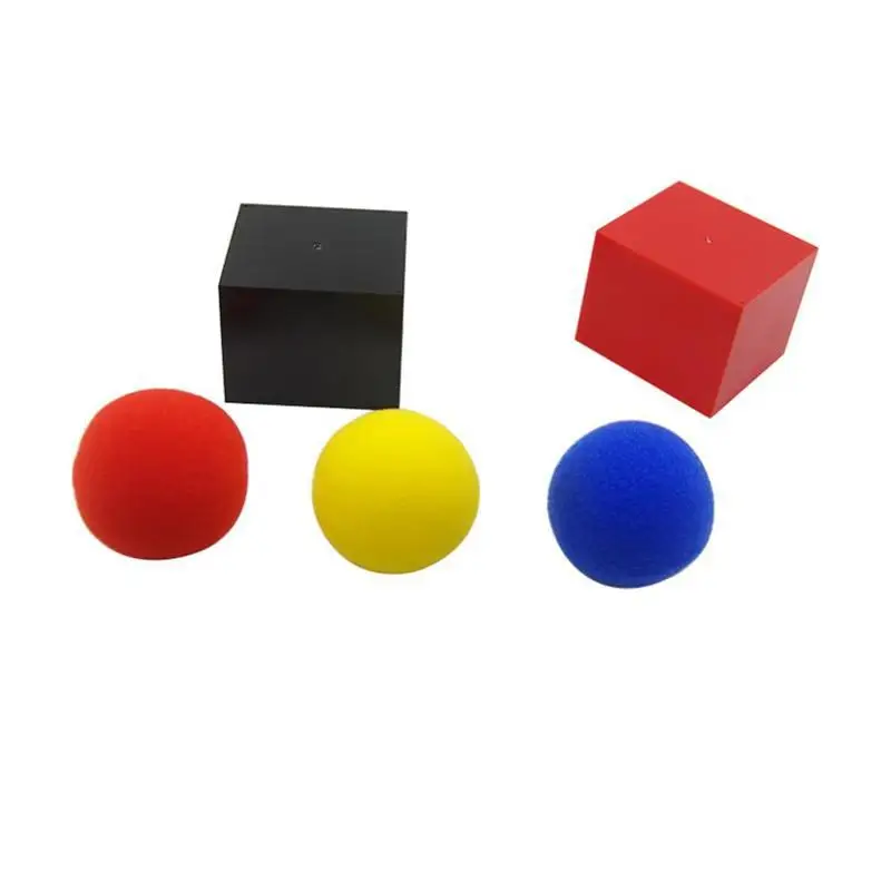 Большой набор с тремя цветными губчатыми шариками волшебная игрушка классические Оптические иллюзии детская Волшебная коробка с переключателями красные трюки игрушки - Цвет: A