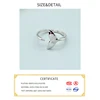 Haute qualité mode 925 en argent Sterling géométrique poisson conte anneaux réglables pour les femmes en gros bijoux ► Photo 2/6
