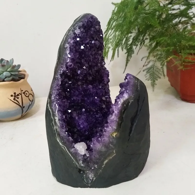 

High quality Uruguay stone amethyst geode crystal quartz cluster home decor display amethyste pierre naturelle
