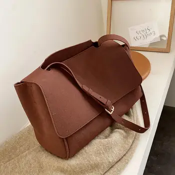 

Vintage Fashion Large Tote Bag 2019 New High Quality Matte Leather Women's Designer Handbag High capacity Shoulder Messenger bag