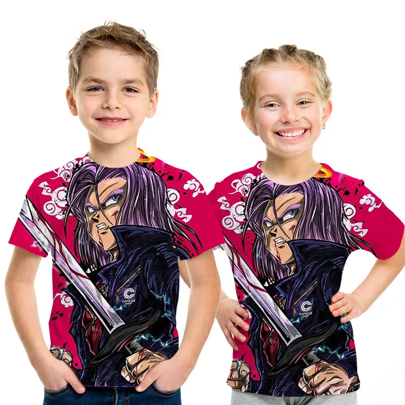 Новинка года, футболки с драконами и шариками Z Детская летняя повседневная футболка с 3D принтом «Супер Саян Гоку», черного цвета, Zamasu Vegeta, Dragon Ball - Цвет: NT-226