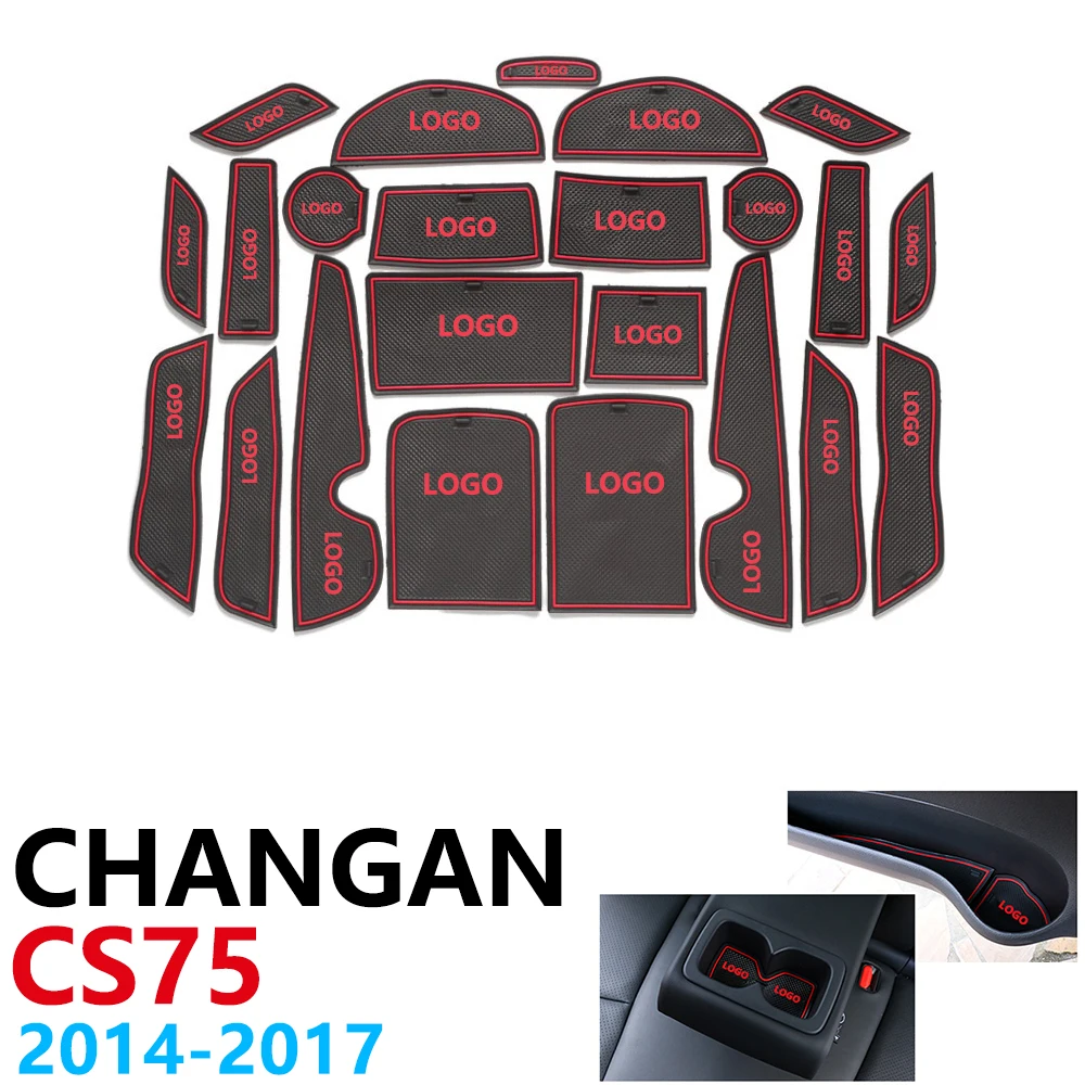 

Anti-Slip Rubber Cup Cushion Door Groove Mat for Changan CS75 2014~2017 23Pcs Accessories Car Stickers mat for phone 2015 2016