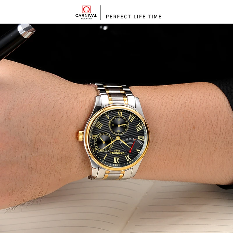 Seiko Автоматический ход Мужские t Карнавальная майка брендовые Роскошные Мужские механические часы relogio masculino часы из нержавеющей стали ремень для мужских часов