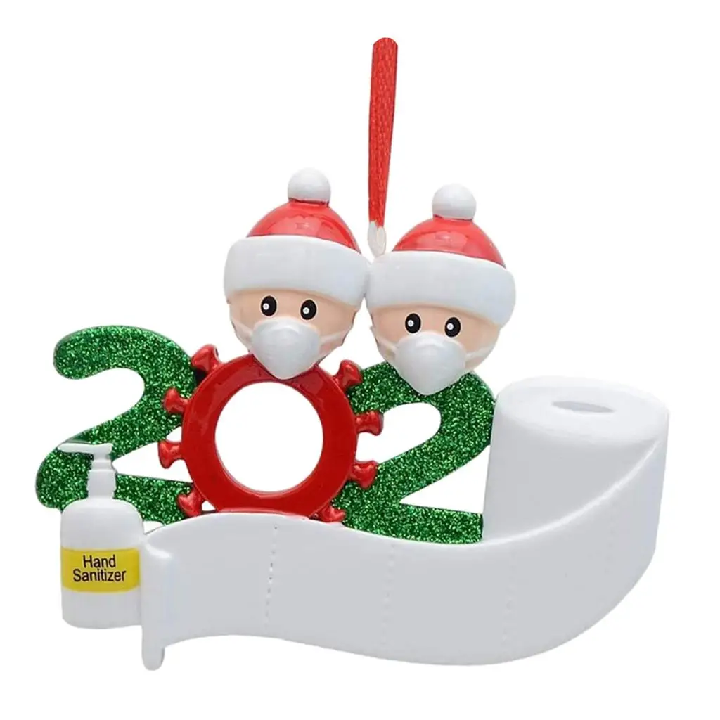 Personalized Name Christmas Ornament Kit with Mask, 2020 Quarantine Survivor Family Customized Christmas Decorating Kit